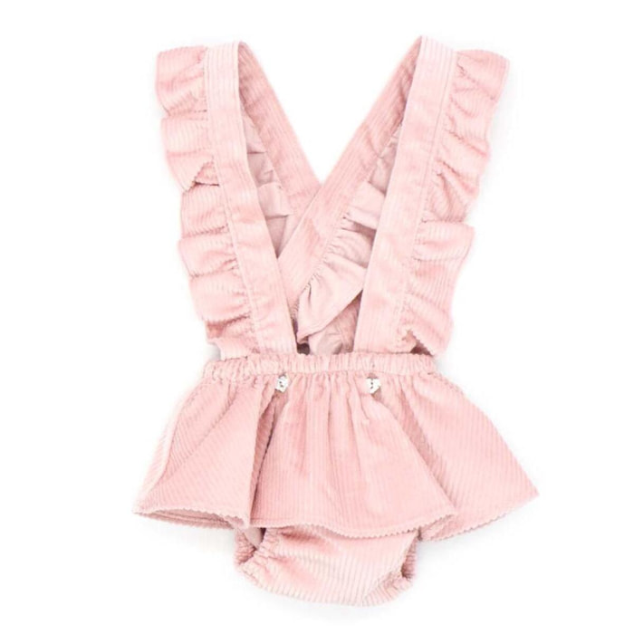 Falda pelele de pana rosa