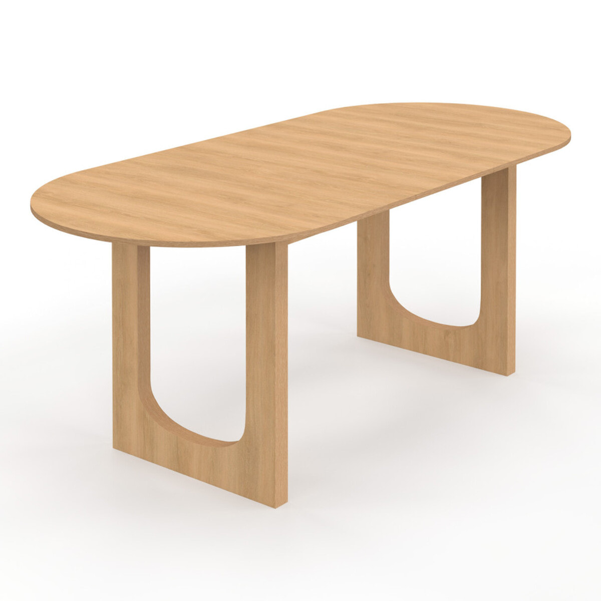 Table repas Mathis plateau extensible 160-200cm bois et pieds design