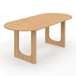 Table repas Mathis plateau extensible 160-200cm bois et pieds design