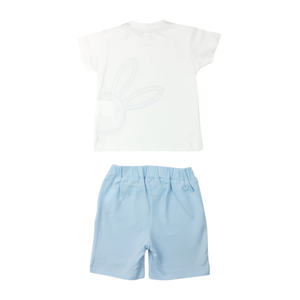 SET 2 PCS TSHIRT JERSEY BIANCO SHORT AZZURRI RABBIT