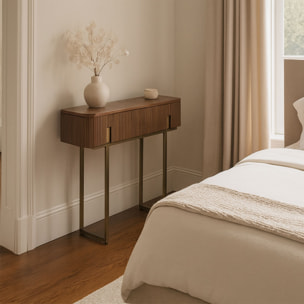 Console en effet noyer avec pieds en métal  SELMA