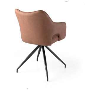 Set de 2 butacas – Polipiel marrón y patas negras