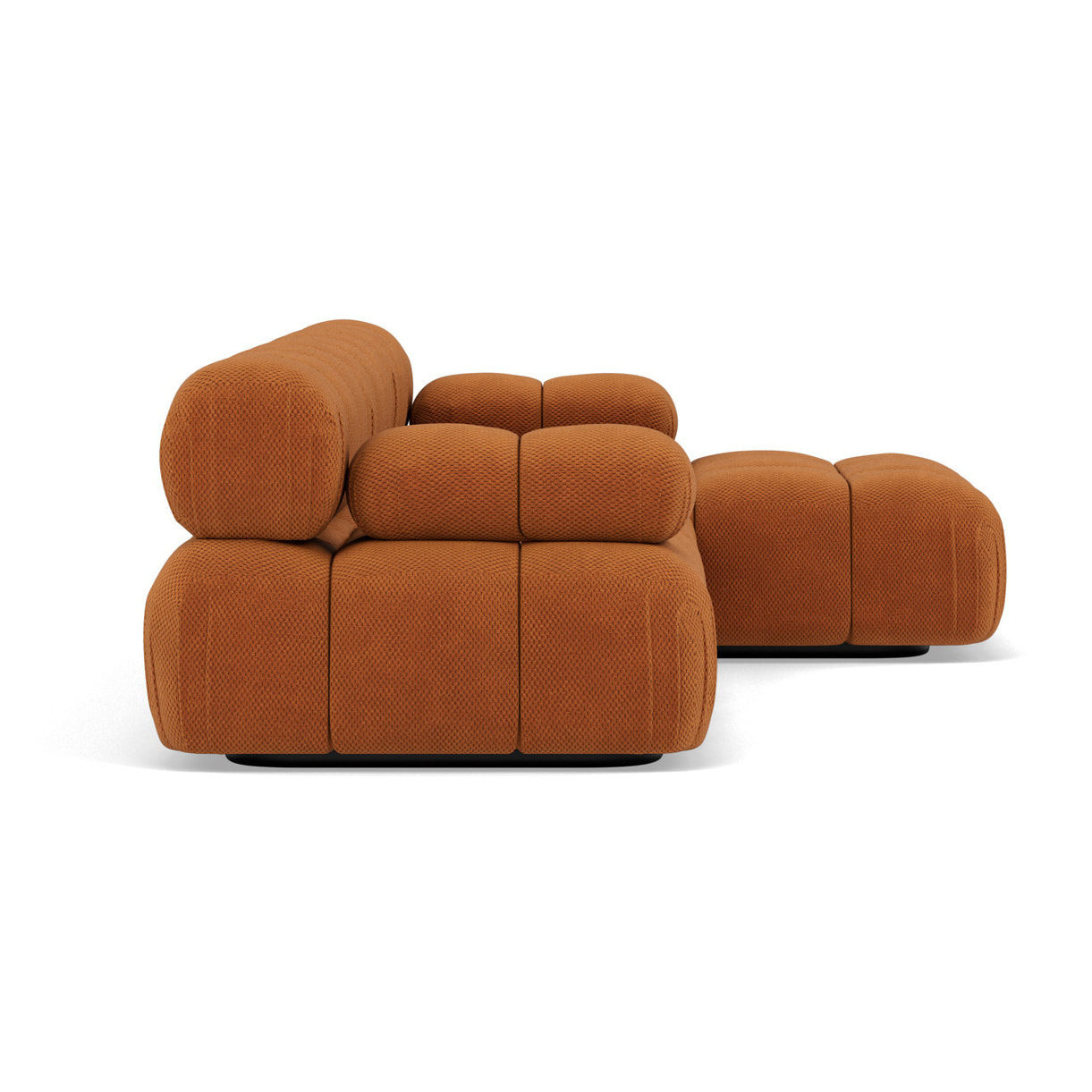 Ruby - canapé modulable d'angle droit 4 places en velours texturé - Terracotta