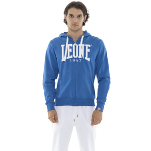 Felpa da uomo con cappuccio e zip non felpata Leone Basic