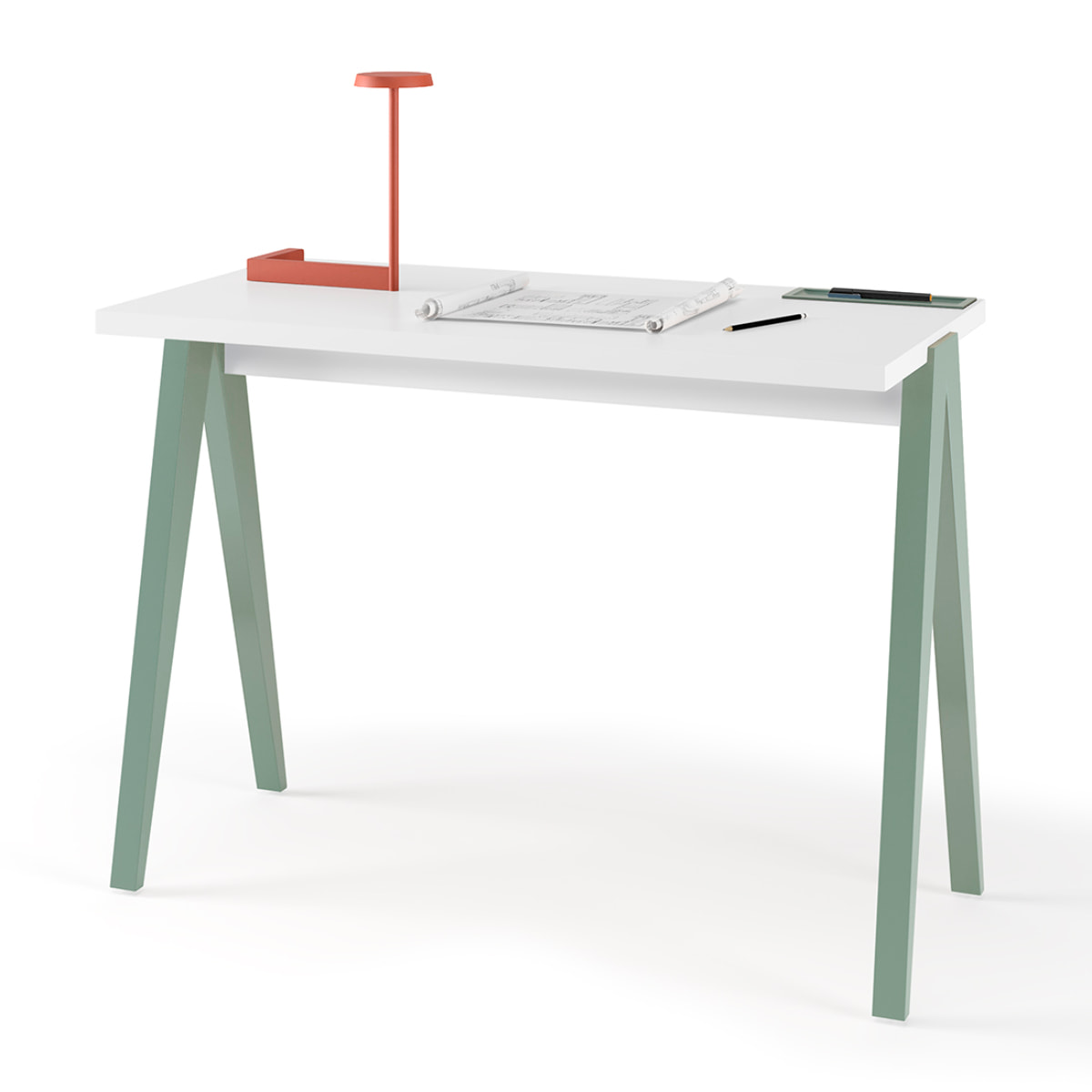 Escritorio Colmar blanco y verde 78x107x49 cm