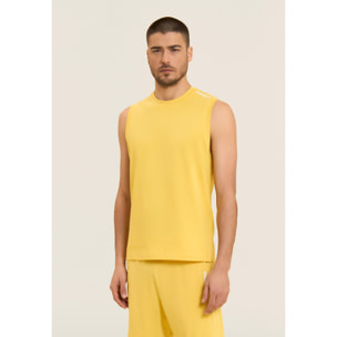 T-shirt senza maniche in jersey di cotone