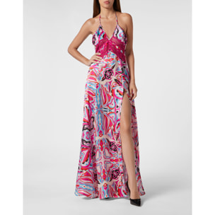 PHILIPP PLEIN Long Dress COLORFUL CIRCUS