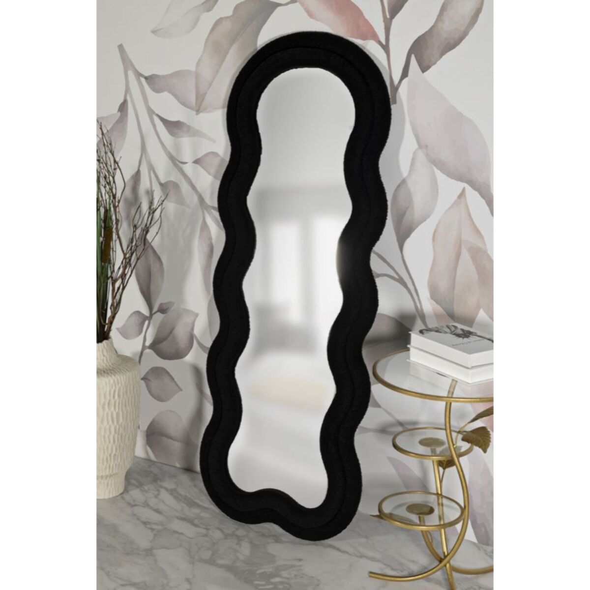 SPECCHIO DA MURO TEDDY NERO CM 60X4X160 (MISURA SPECCHIO CM 39X137)