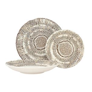 Lot de 6 assiettes plates en porcelaine 27cm LODGE