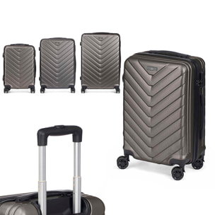 Set de 3 maletas trolley de ABS, ligeras y resistentes. Diseño escamas.