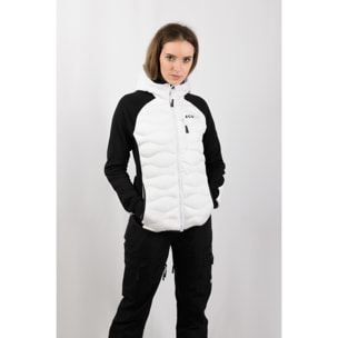 Giacca isolante ibrida ECOActive con cappuccio da donna, marchio ECOON - Bianco / Nero