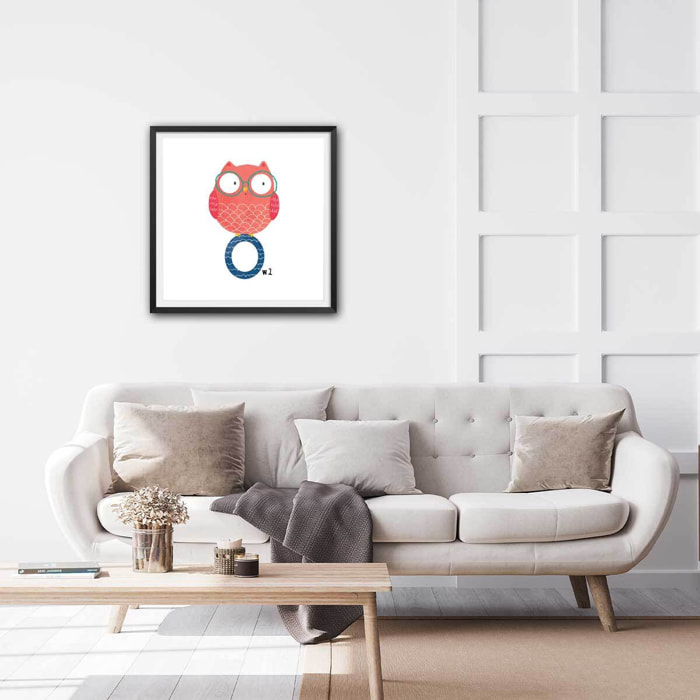 Affiche enfant o comme owl Affiche sous cadre noir