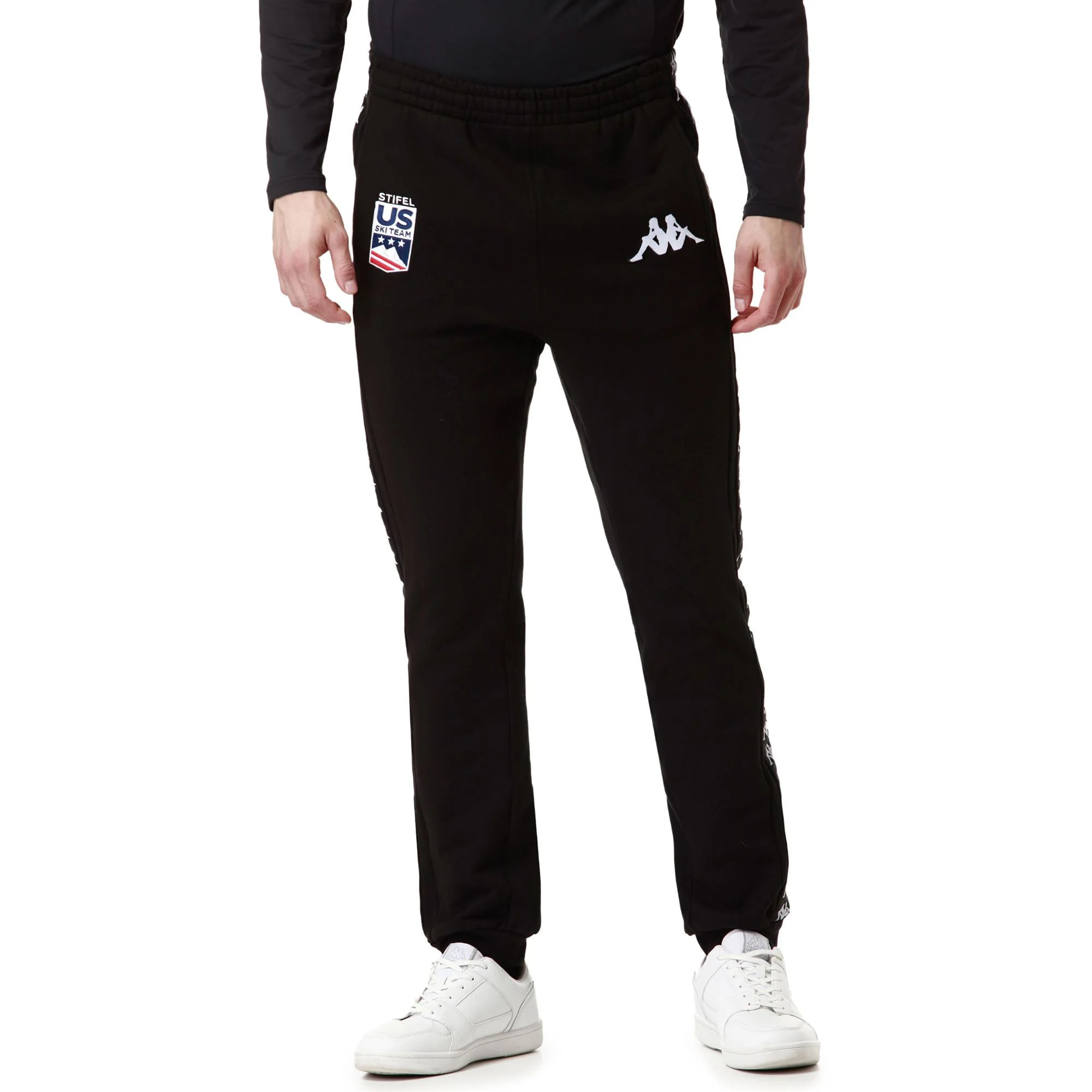 Kappa - Pantaloni Uomo Nero - 222 BANDA ARUFINZIP US
