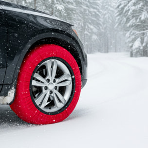 Calze da Neve Omologate EN 16662-1 Per Auto SUV Coppia Catene Tessili Antisdrucciolo per Pneumatici R14-R22 Facili da Montare Con Guanti e Borsa Xl