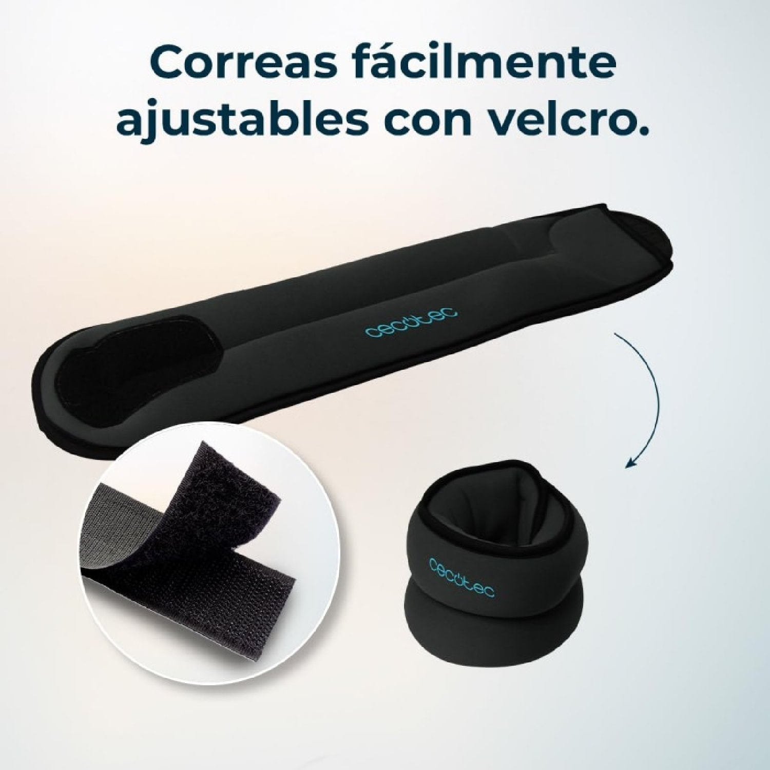 Cecotec Set 2 pesas para tobillo y muñecas ajustables con velcro. Peso de cada u