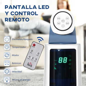 Ventilador de Torre, Ventilador de Pie Silencioso 50W con Control Remoto, 3 Velocidades, 3 Modos, Temporizador 12H, Oscilación 40°, Pantalla LED, para Hogar y Oficina, Blanco