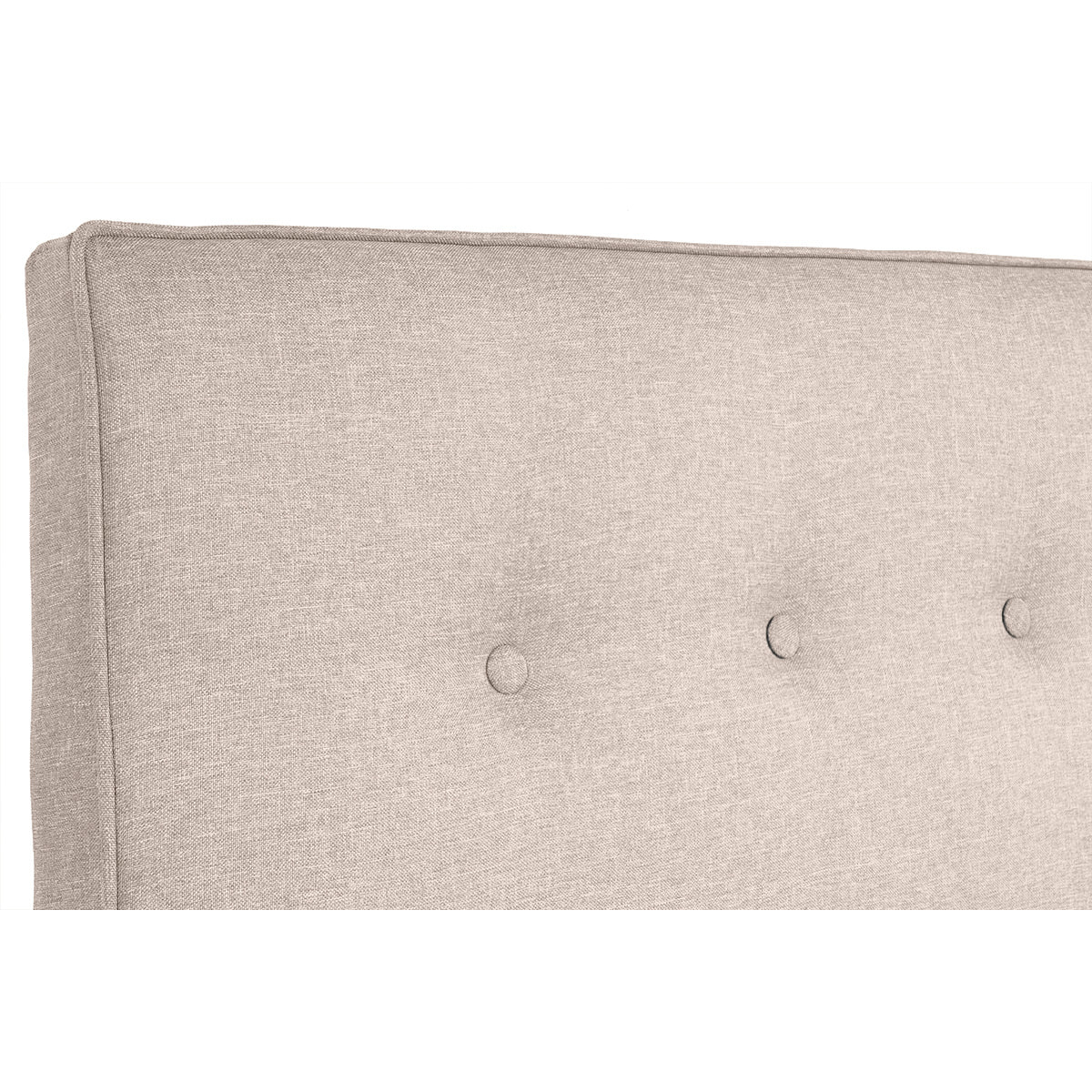Lit 2 places 160x200 cm avec tête de lit en tissu beige LEONCE