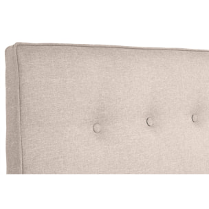 Lit 2 places 160x200 cm avec tête de lit en tissu beige LEONCE