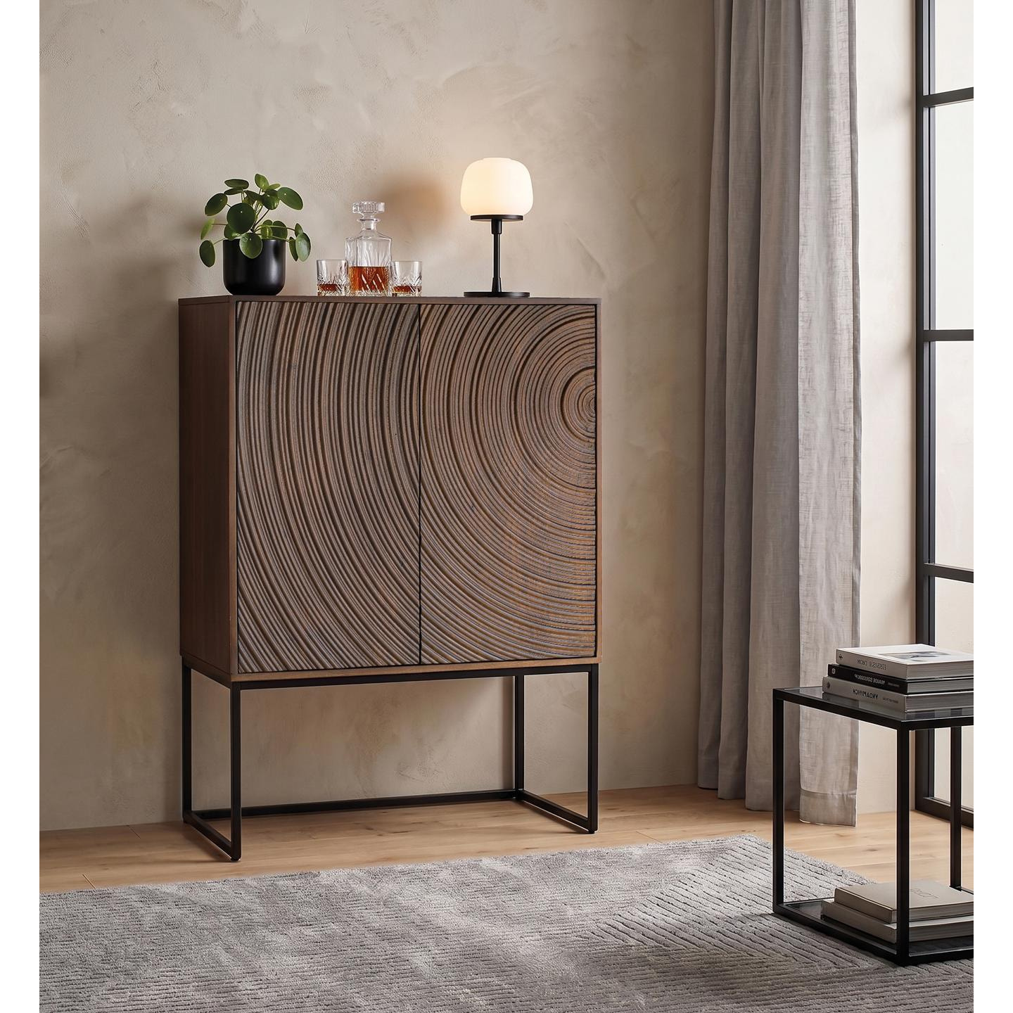 Aparador de Madera de Mango 85 Cm Estilo Moderno