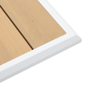 Table de jardin "Axiome" eucalyptus & blanc 8 places