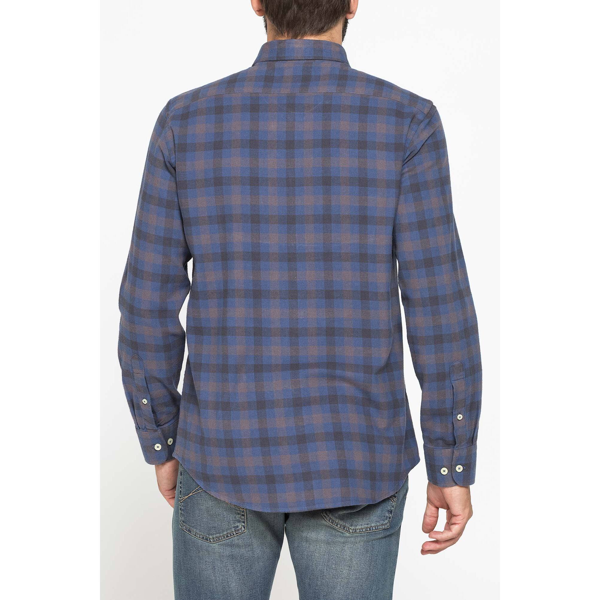 CAMICIA FANTASIA TINTO FILO IN FLANELLA LEGGERA