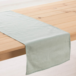 Chemin de table 100% lin Aqua 45x140 cm