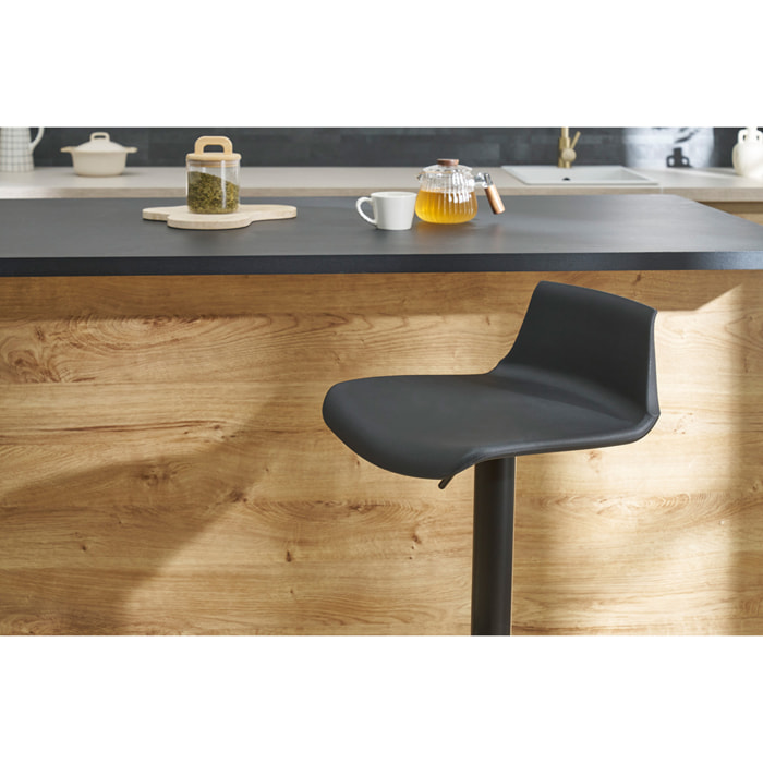 Tabourets de bar design réglables noirs 360° (lot de 2) KRONOS