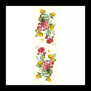 Chemin de table lin & coton lavé 190 g/m² imprimé multicolore Citrons de menton romance