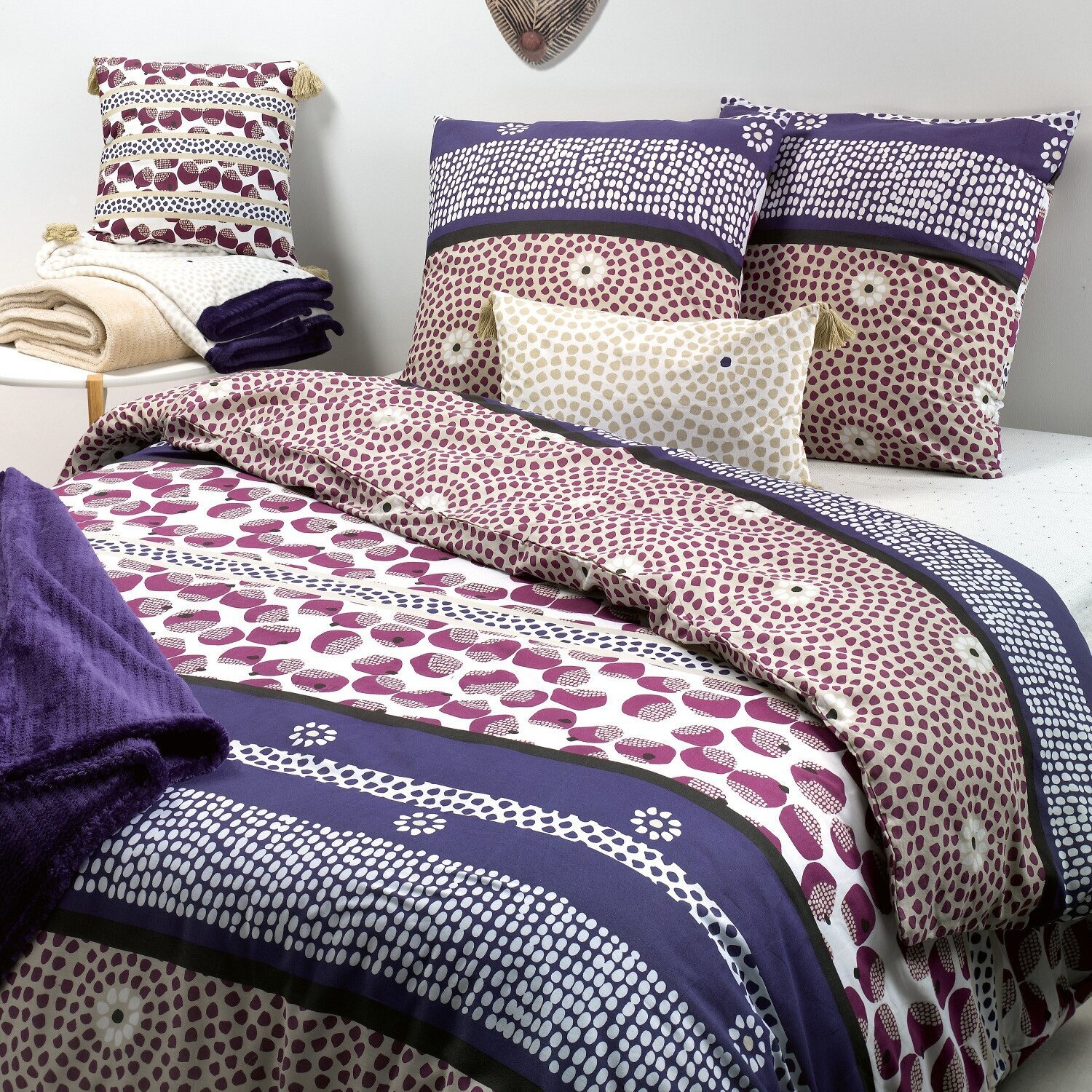 Drap housse coton 57 fils imprime alma