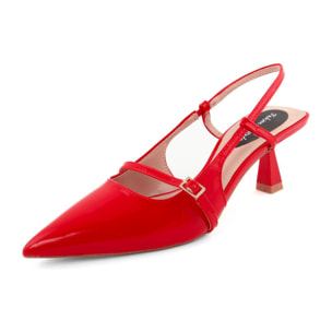 Slingback Donna colore Rosso-Altezza tacco:7,5cm