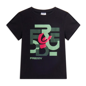 T-shirt Junior regular con grafica FREDDY a lettere sparse