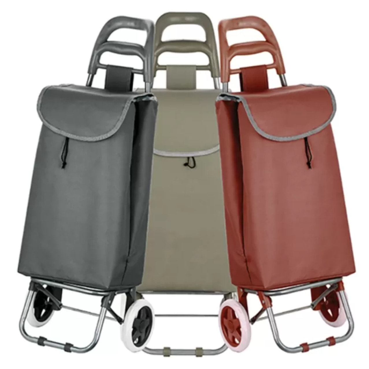 Poussettte de marché, chariot de courses pliable à  2 roulettes 33L Coloris assortis MSV