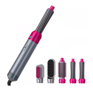 Cepillo de aire caliente 5 en 1, con temperatura ajustable y 5 boquillas.