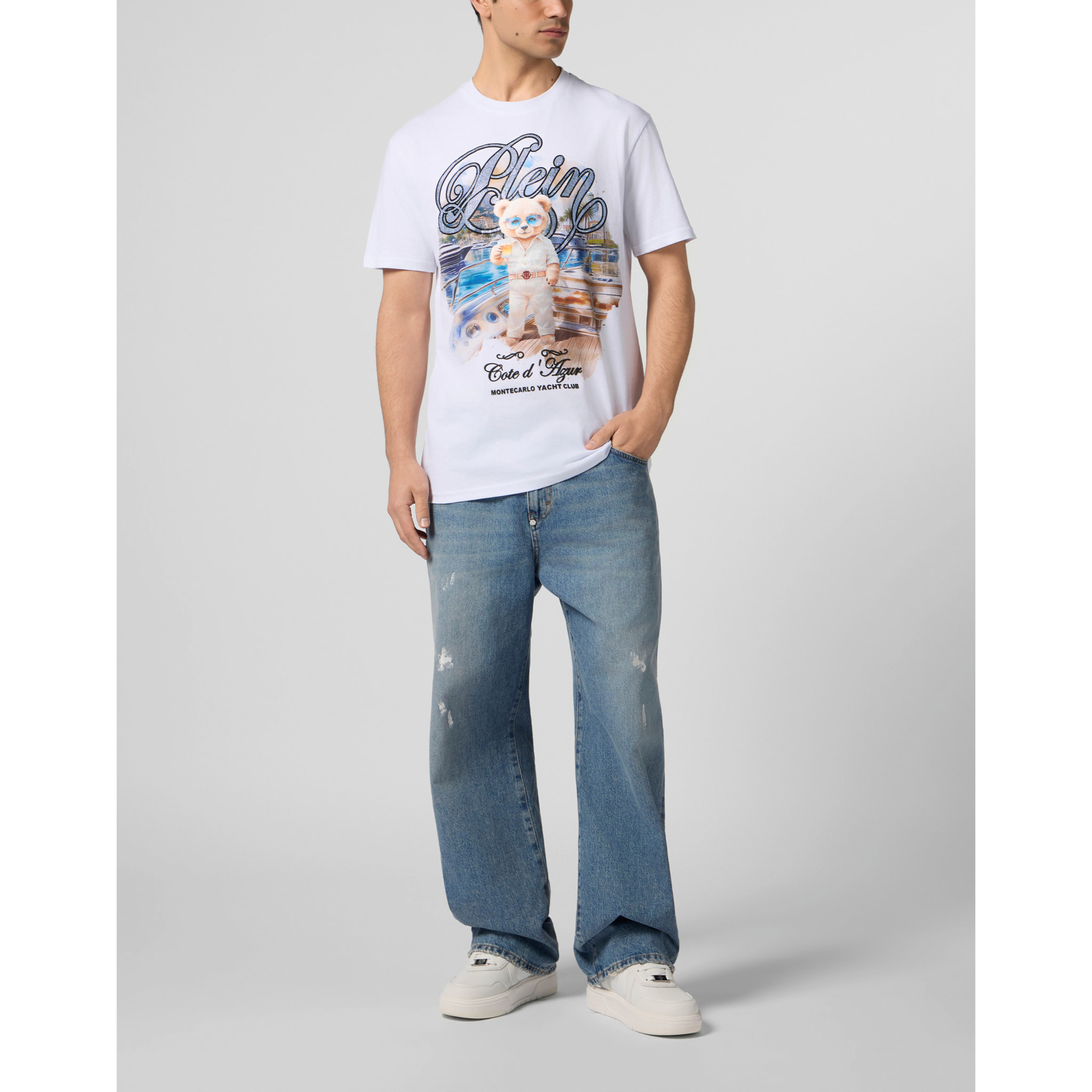 PHILIPP PLEIN Round Neck T-Shirt Teddy Yachting