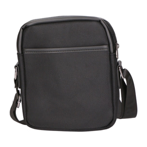 Borsa a tracolla uomo - Modello False - Pelle vegana e nylon - 18.0 x 21.0 x 4.0 cm