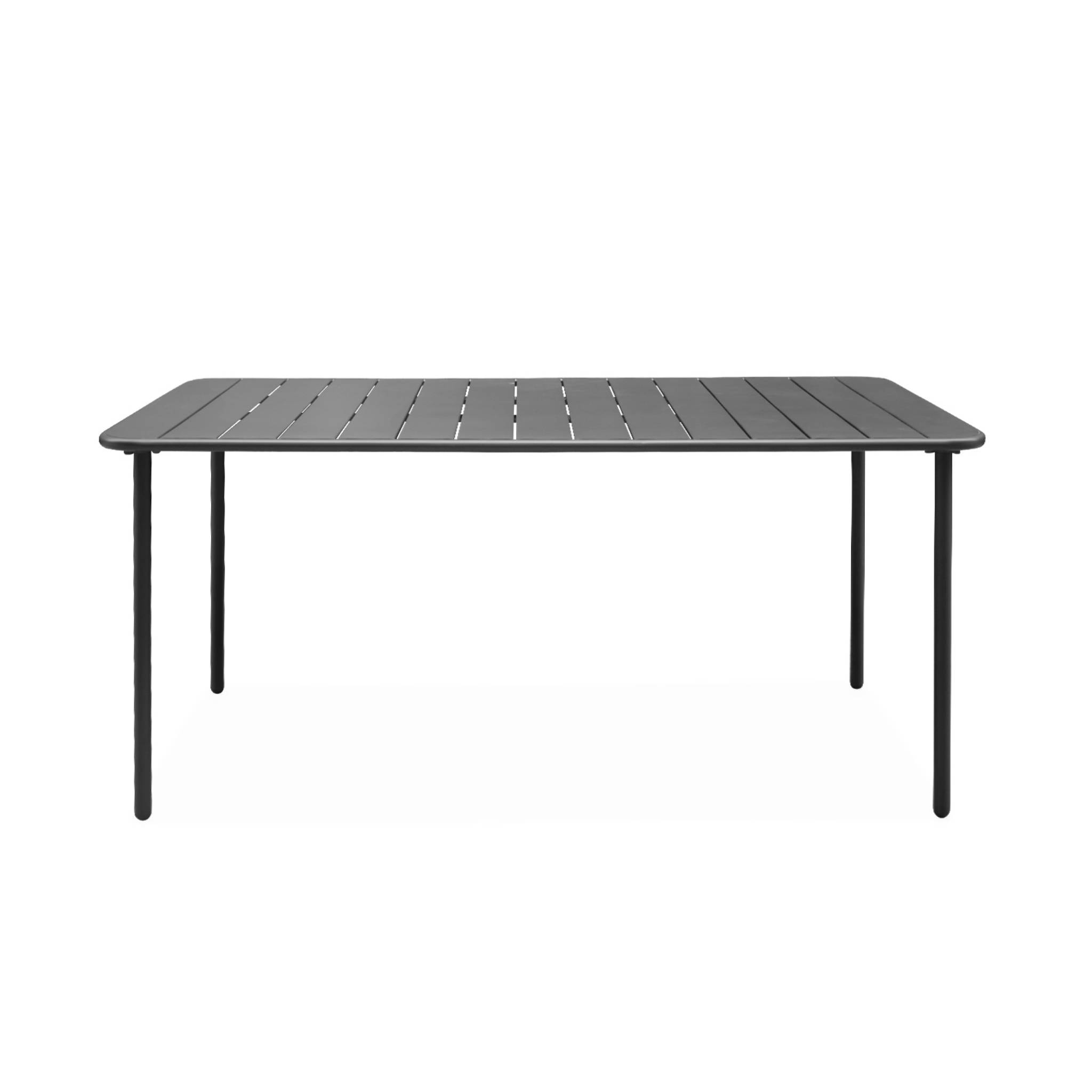 Table de jardin métal 6-8 places. anthracite. Amelia. 160x90xH72.5cm