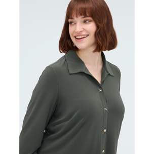 Fiorella Rubino - Camisa de jersey con cuello - Verde militare