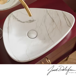 Vasque à poser asymétrique Nouvelle Vague effet marbre marbre sculptural