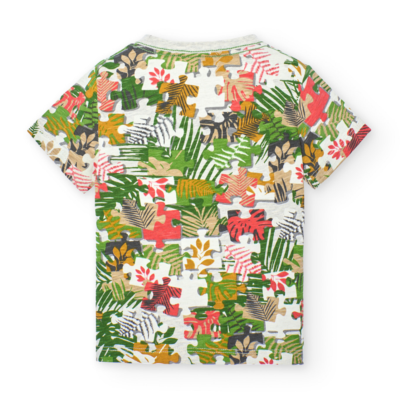 Camiseta niño estampada, mangas cortas, verde, 328036-9414