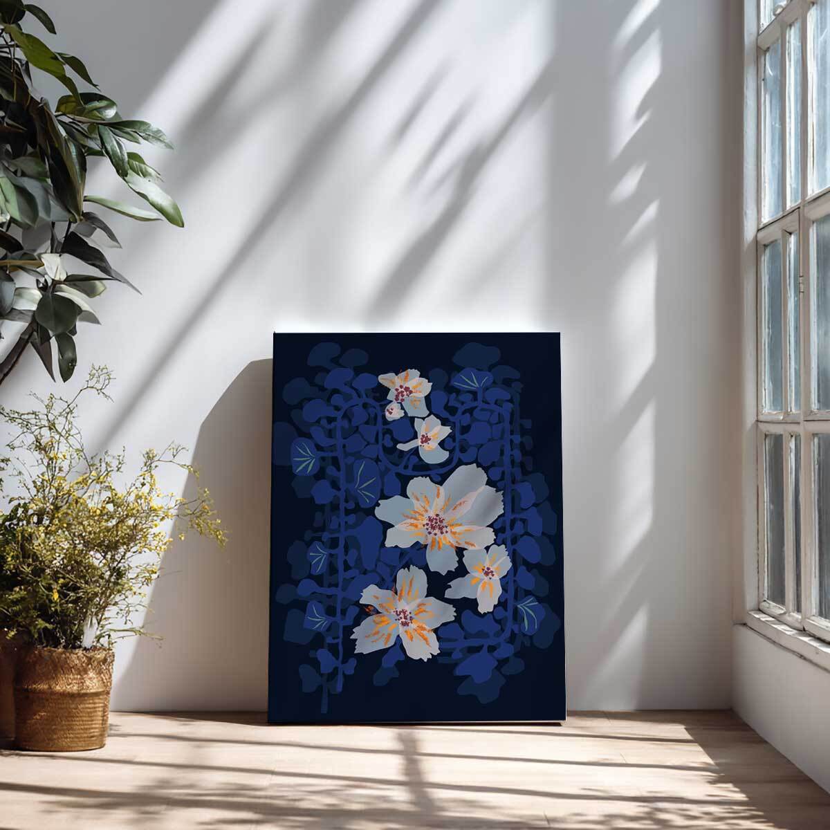 Tableau de fleurs Tableau orchidées bleues en ombre douce Toile imprimée