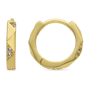 Pendientes con Circonita Brillante acabado oro 18k