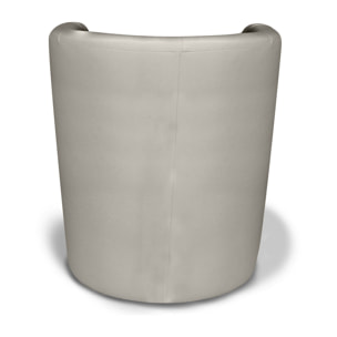 Poltrona Ago, Poltrona da salotto, Seduta imbottita, Sedia con braccioli in ecopelle, 64x63h76 cm, Grigio