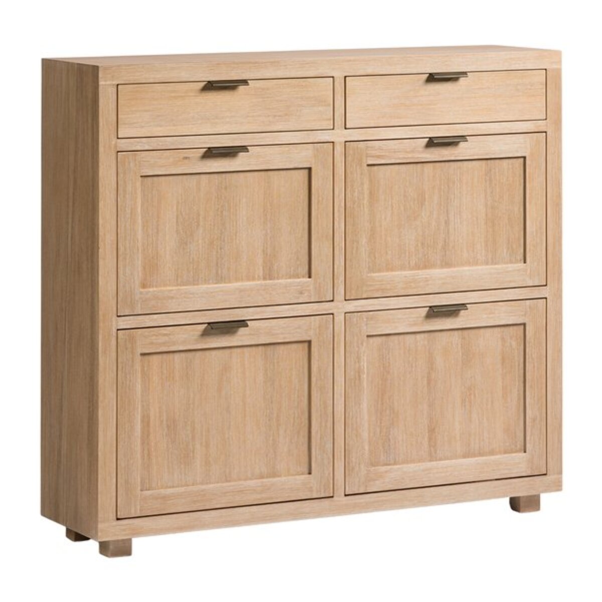 Meuble à chaussures Turin -placage en bois naturel d'acacia-couleur antique 110 x 103 x 30 cm