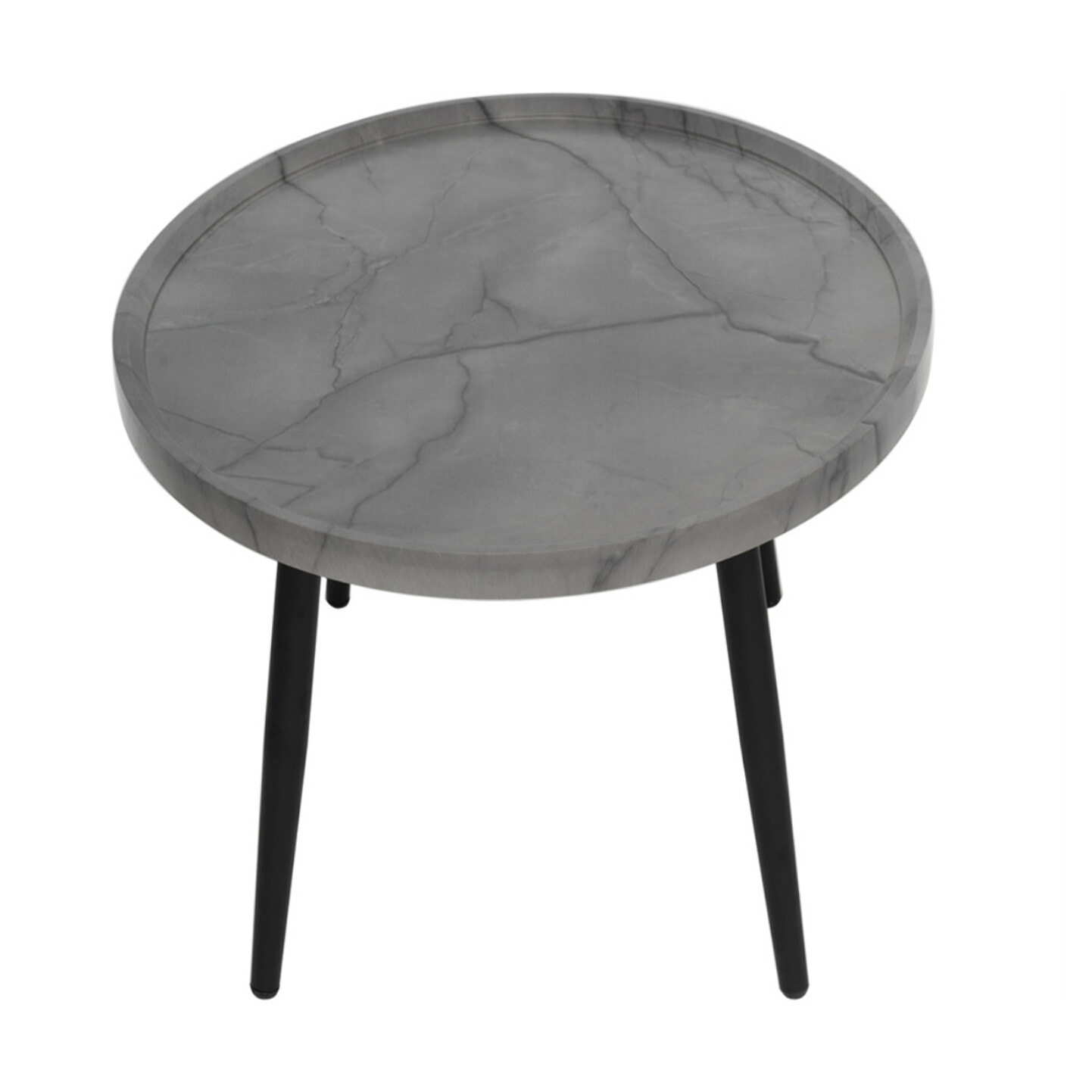Helsinki - table basse - effet marbre - 80 cm - Gris