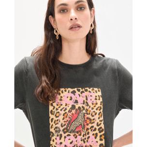 Maglietta con stampa leopardata LOVE LOLA