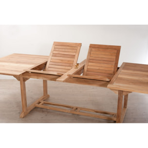 HARRIS - Table de jardin 10/12 pers - rectangulaire extensible 200/300 x 120 cm en bois Teck