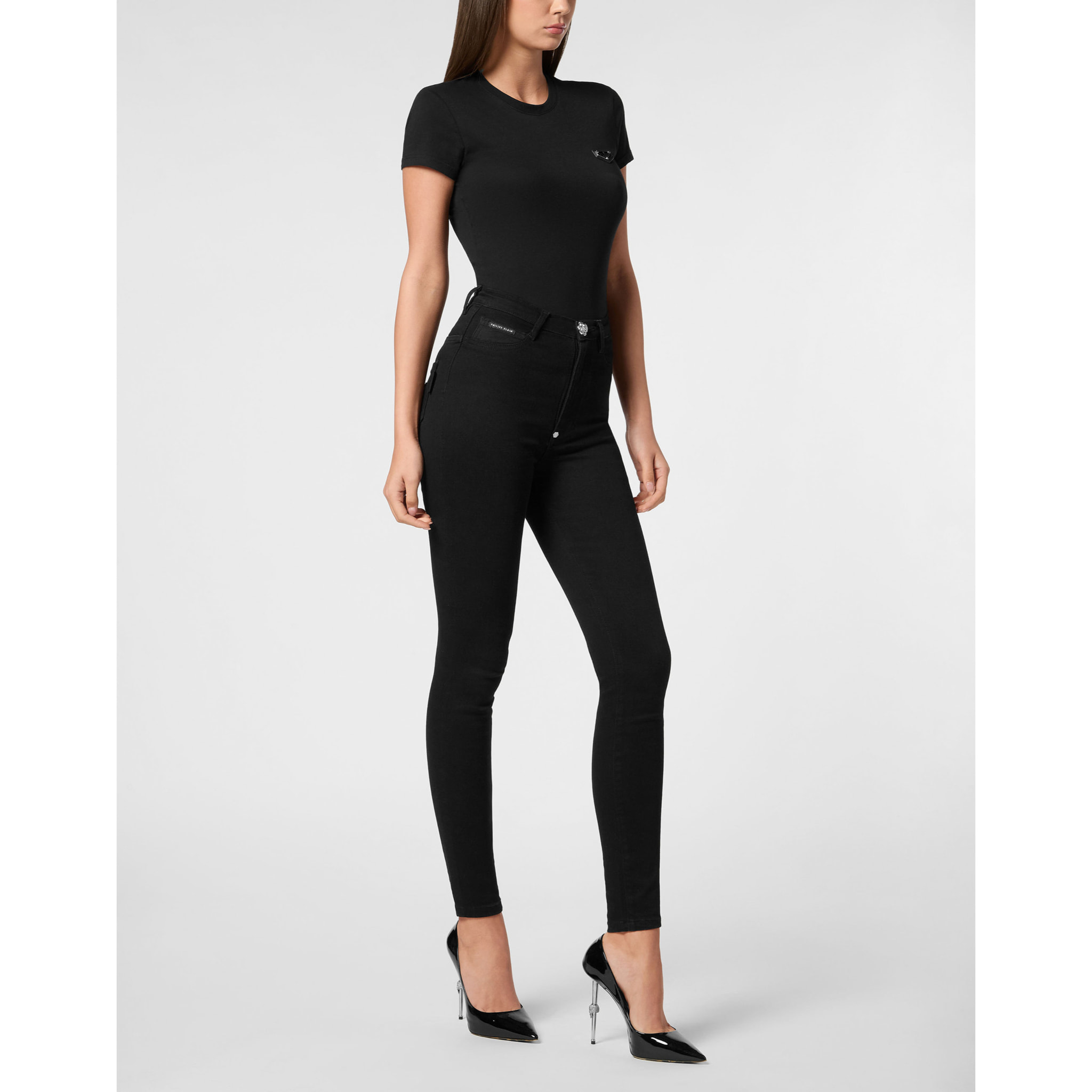 PHILIPP PLEIN Jegging a vita alta