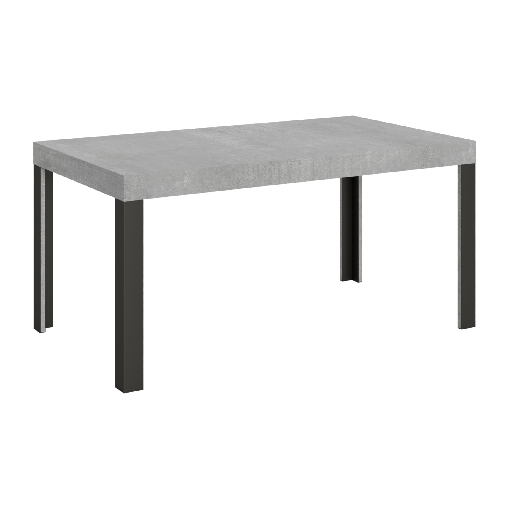 Tavolo allungabile 80x160/244 cm Linea cemento telaio Antracite