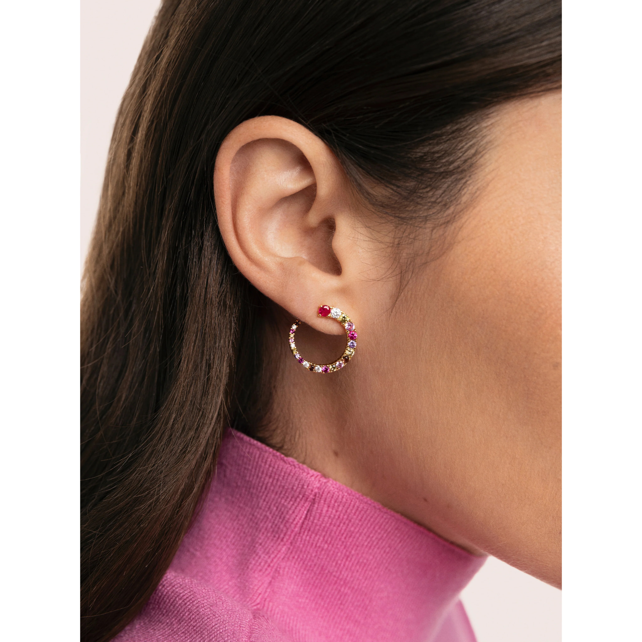 Pendientes Circle Estelar Baño Oro