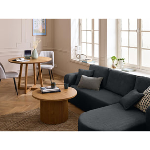 Miro - canapé d'angle réversible - 4 places - convertible avec coffre - en velours texturé - Gris Anthracite